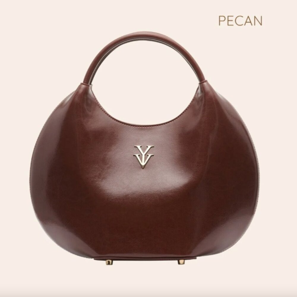 OLINA Round Shape Genuine Leather Desigener Handbag